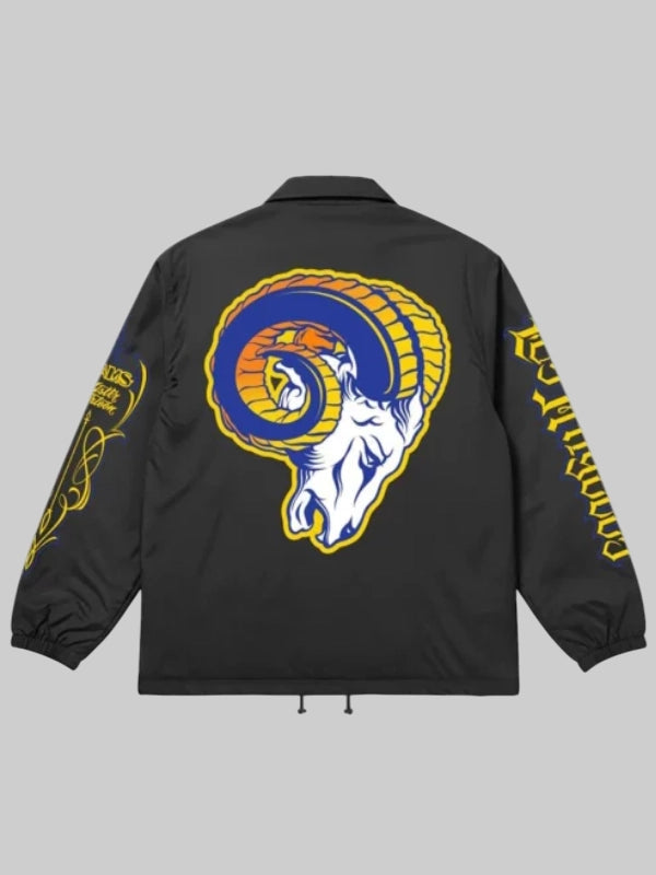 Mister Cartoon x Los Angeles Rams Black Coach Jacket