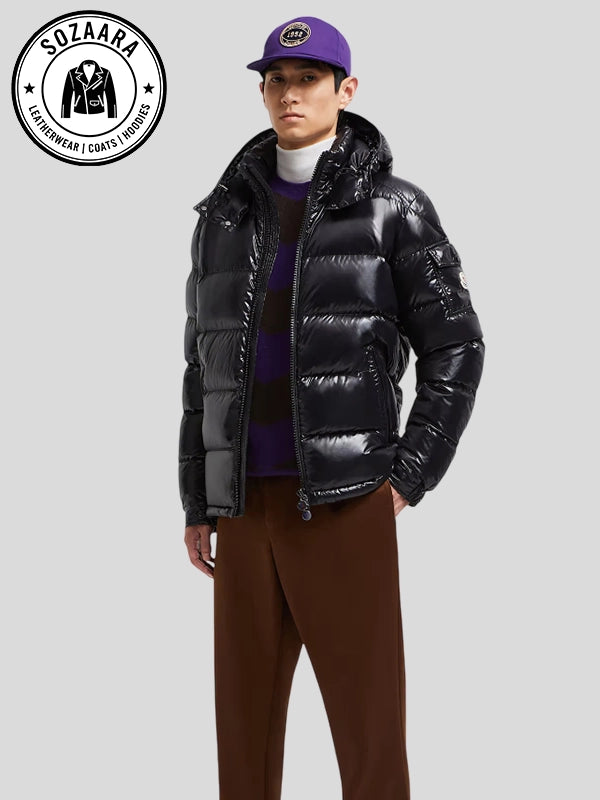 Moncler Maya Hooded Short Down Black Puffer Jacket