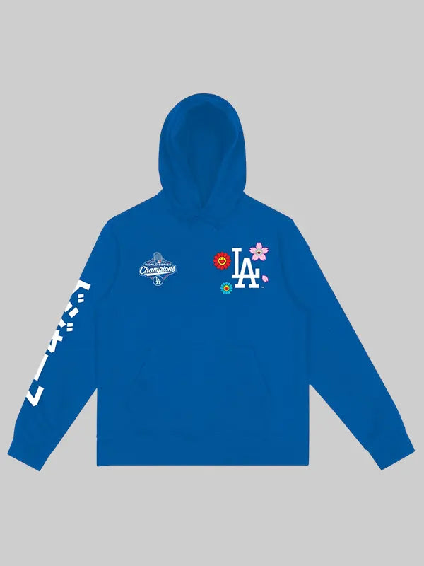 Murakami x Dodgers 2025 World Series Champions Hoodie Blue
