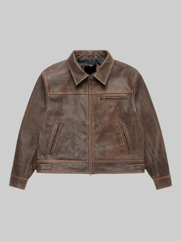 Mutimer Aged Heavy Wash Leather Jacket 