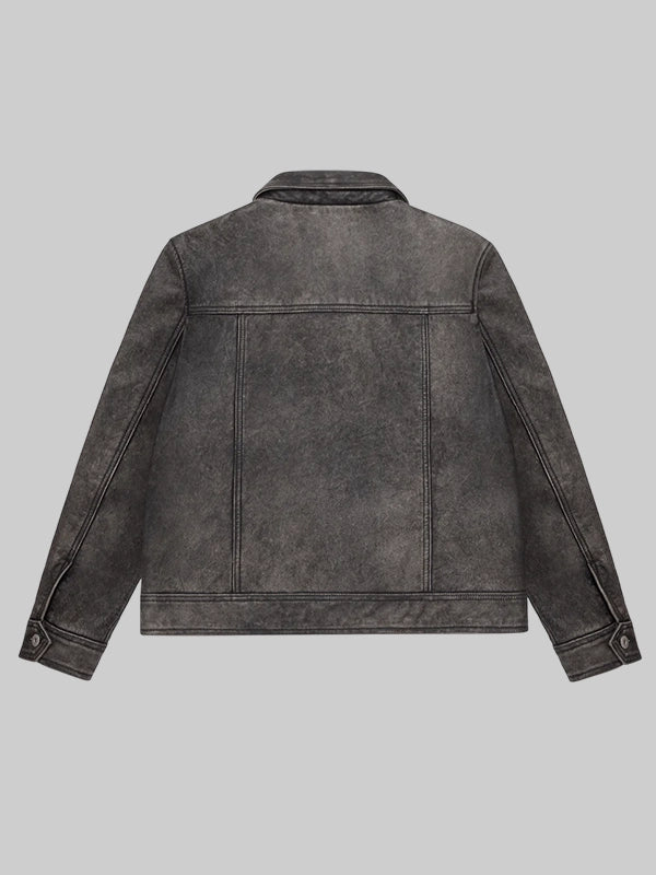 Mutimer Distressed Leather Jacket 
