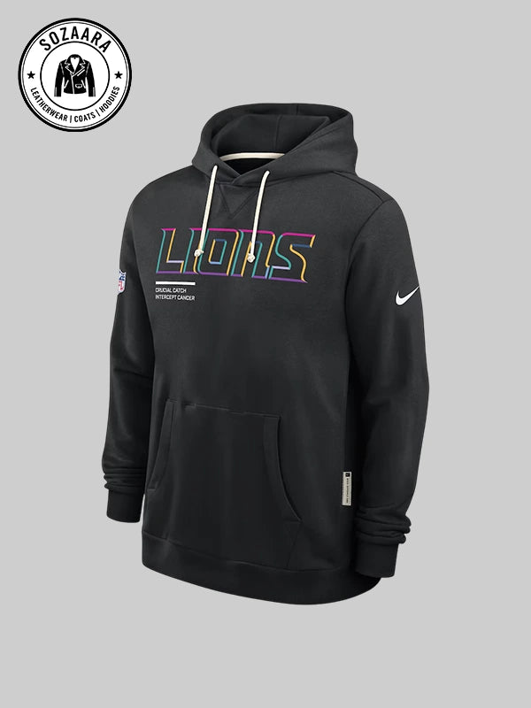 NFL 2025 Crucial Catch Detroit Lions Hoodie Sweatshirt In Black
