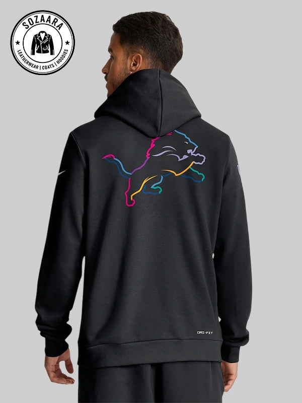 NFL Nike 2025 Crucial Catch Detroit Lions Cancer Sweatshirt
