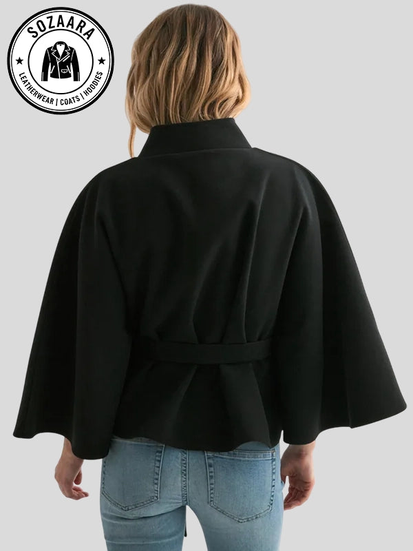 Nelly Fancy Black Poncho