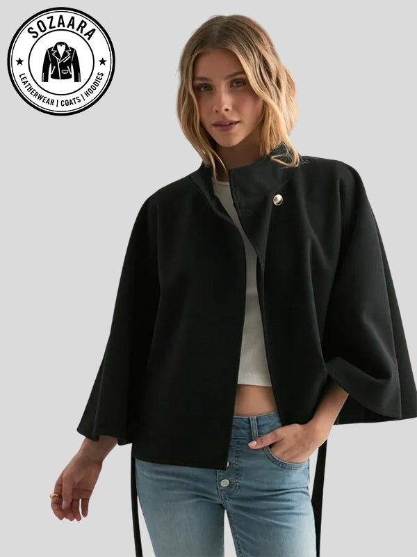 Nelly Fancy Poncho Black