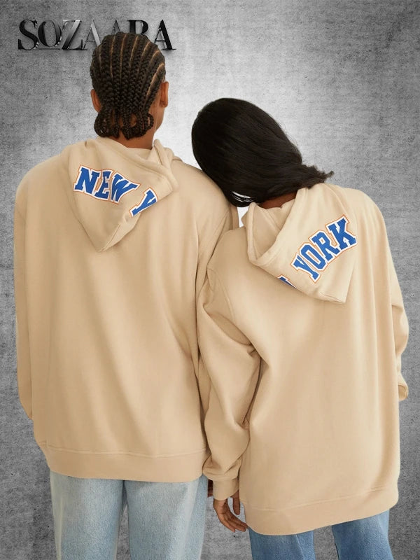 New York Knicks Chenille Beige Hoodie