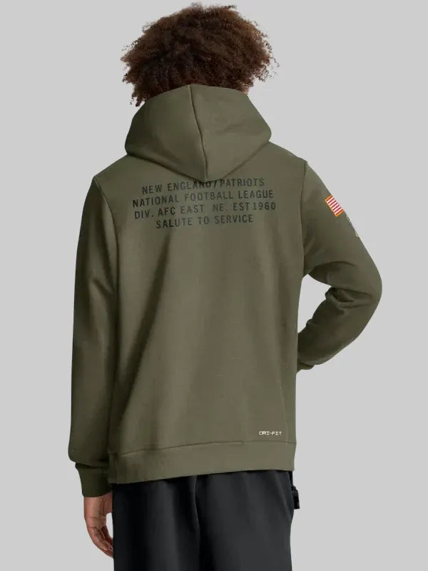 New England Patriots Veterans Day Hoodie Olive