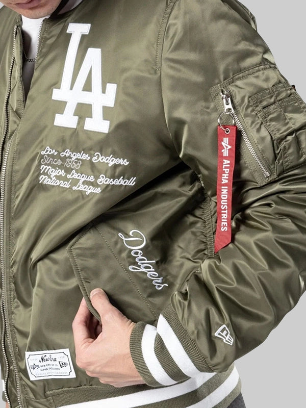 New Era x Alpha Industries LA Dodgers MA-1 Green Bomber Jacket
