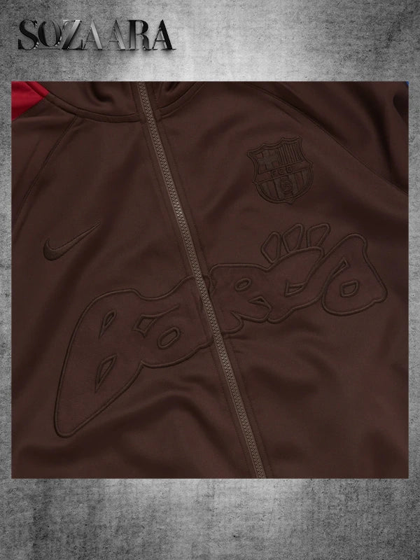 Nike X Barca FC Barcelona Brown Retro Zip Anthem Track Jacket