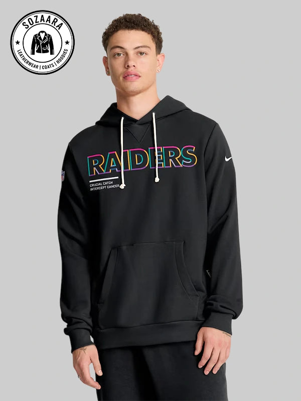 Nike 2025 Crucial Catch Las Vegas Raiders Cancer Hoodie In Black
