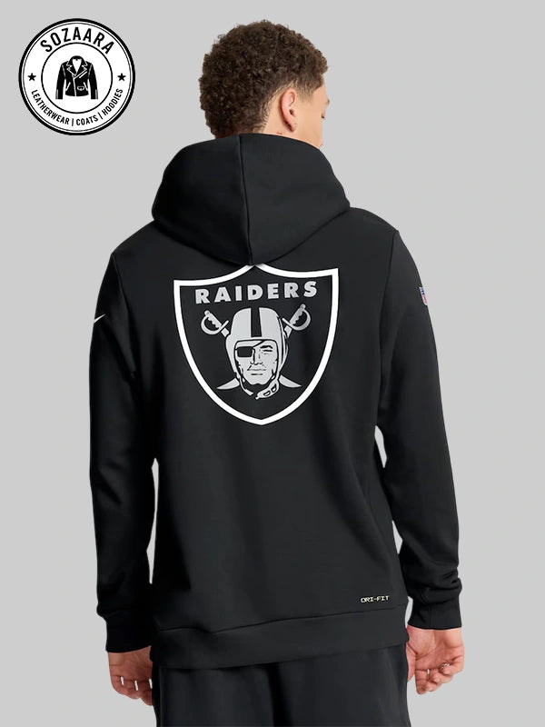 Nike Black Las Vegas Raiders 2025 NFL Crucial Catch Sideline Standard Issue Dri FIT Hoodie
