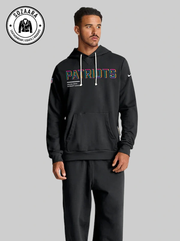 Nike Black New England Patriots 2025 NFL Crucial Catch Sideline Standard Issue Dri FIT Hoodie
