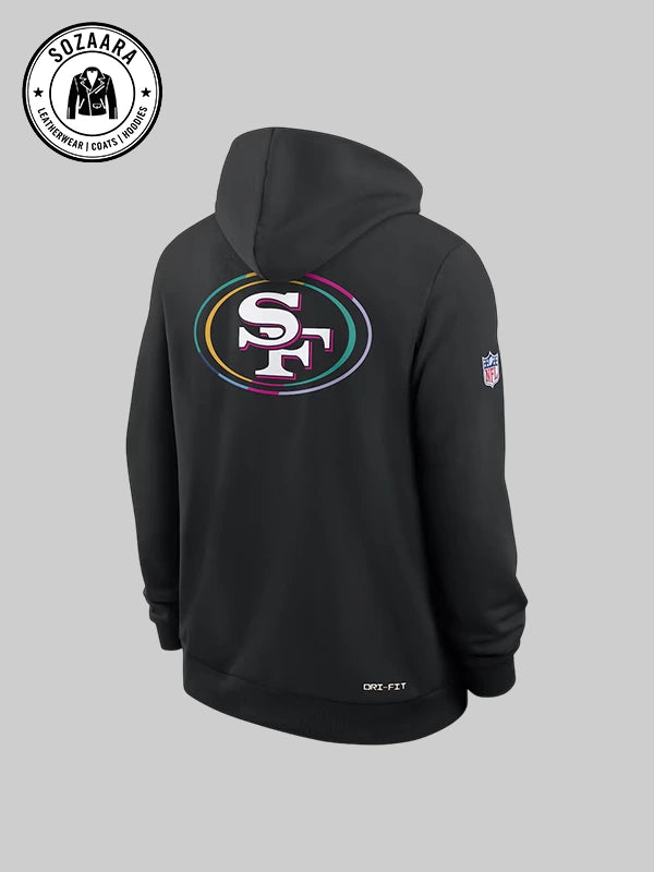 Nike Crucial Catch 2025 San Francisco 49ers Cancer Hoodie In Black
