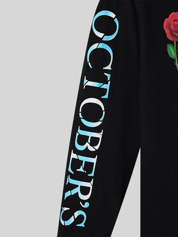 Octobers Very Own Phantom Long Sleeve Black T Shirt