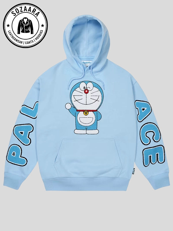 Palace Doraemon Hoodie Original In Blue