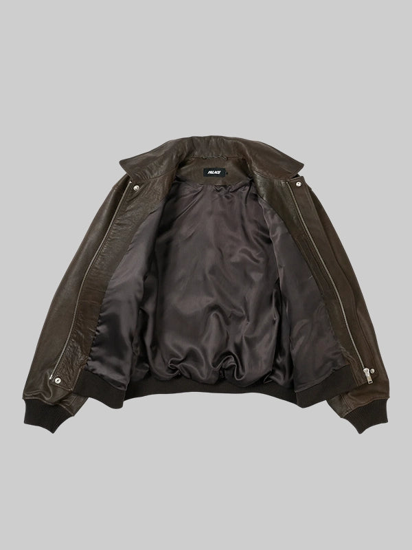 Palace x Susanoo Brown Leather Bomber Jacket
