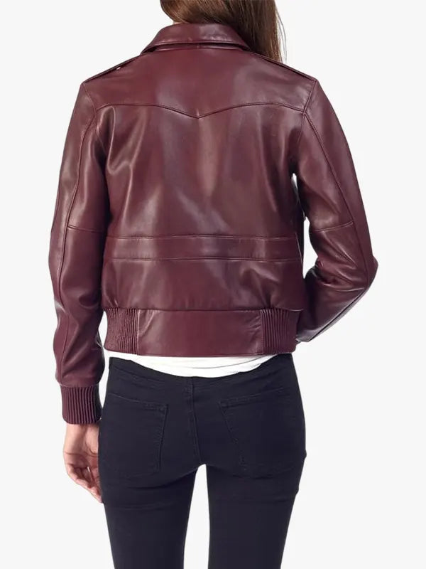 Pappy Bomber Aviator Womens Leather Jacket 