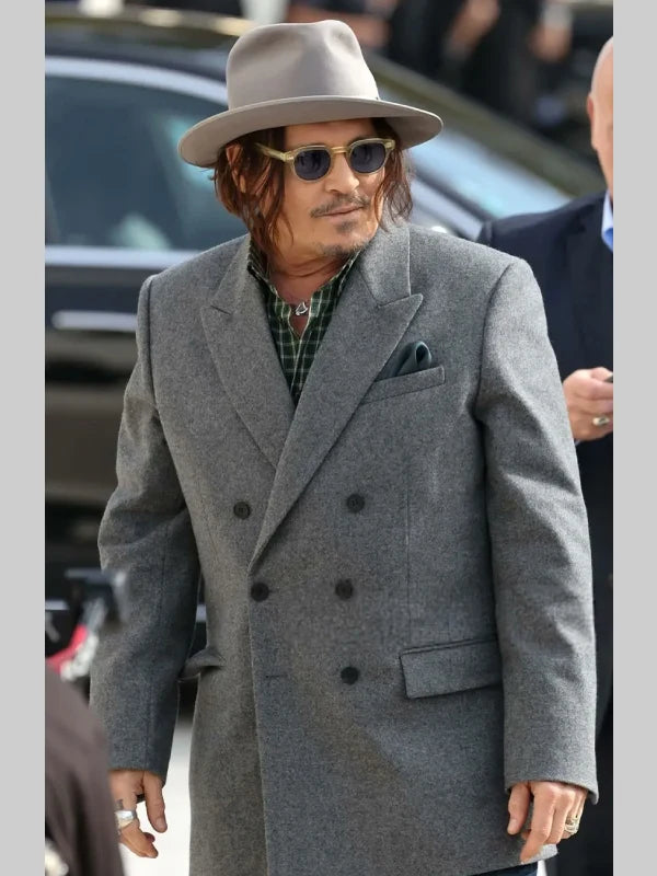 Paris Fashion Week 2025 Johnny Depp Grey Blazer Coat