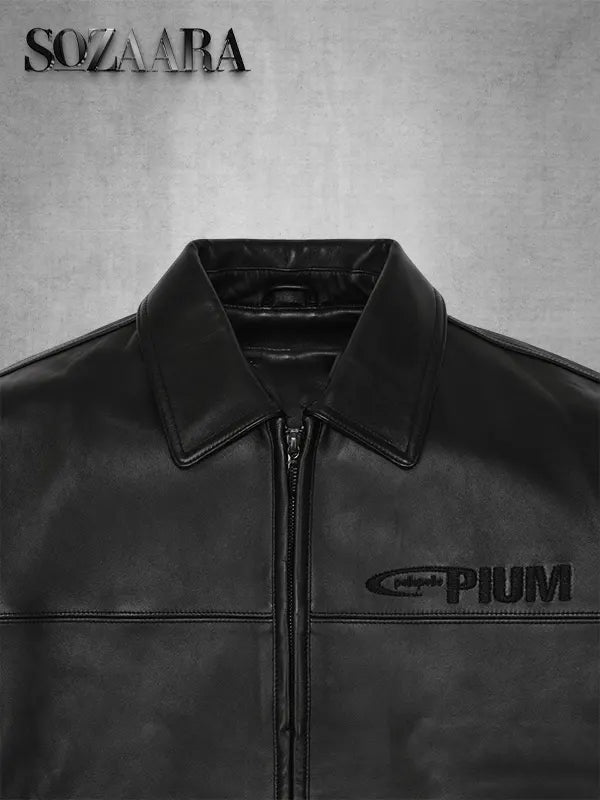 Pelle Pelle Opium Classic 00 Black Leather Bomber Jacket