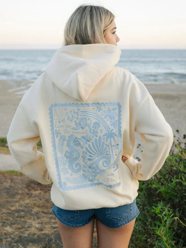 Pink Palm Puff Live in the Moment Hoodie Embreigh