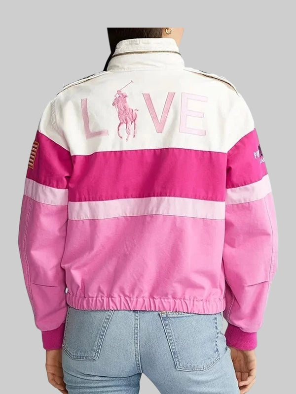 Pink Polo Motorcycle Racer Jacket