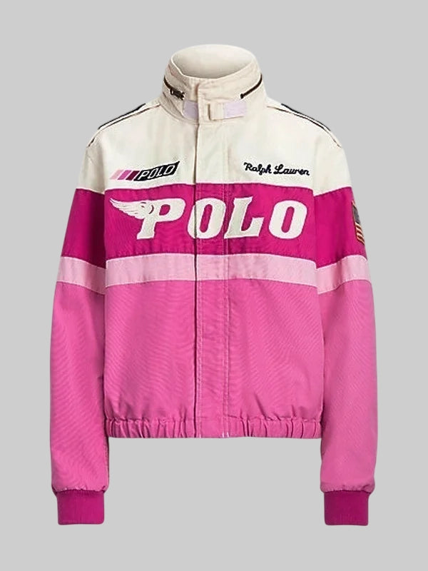 Pink Polo Racer Jacket