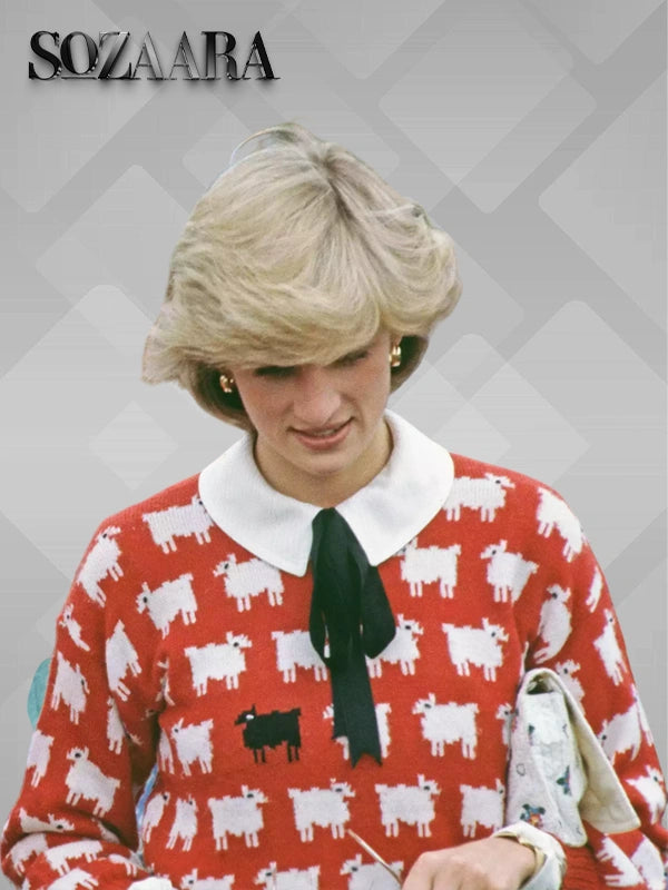 Princess Diana Red Sheep Sweater E2 80 8B