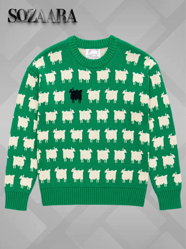 Princess Diana Sheep Sweater Green
