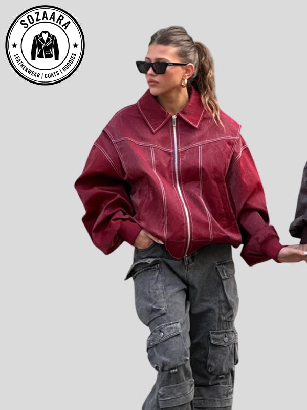 Red Oversized Bomber The Room Antwerp Jacket