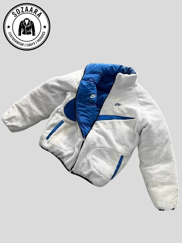 Reversible Nike Puffer Blue and White Jacket