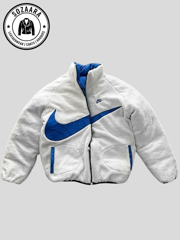 Reversible Nike Puffer White and Blue Jacket