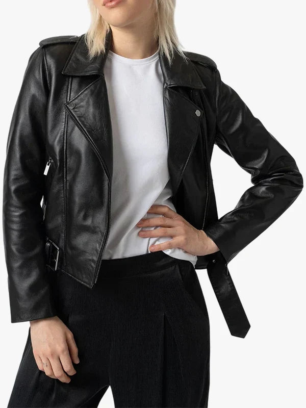 Saint and Sofia Luther Black Leather Jacket 