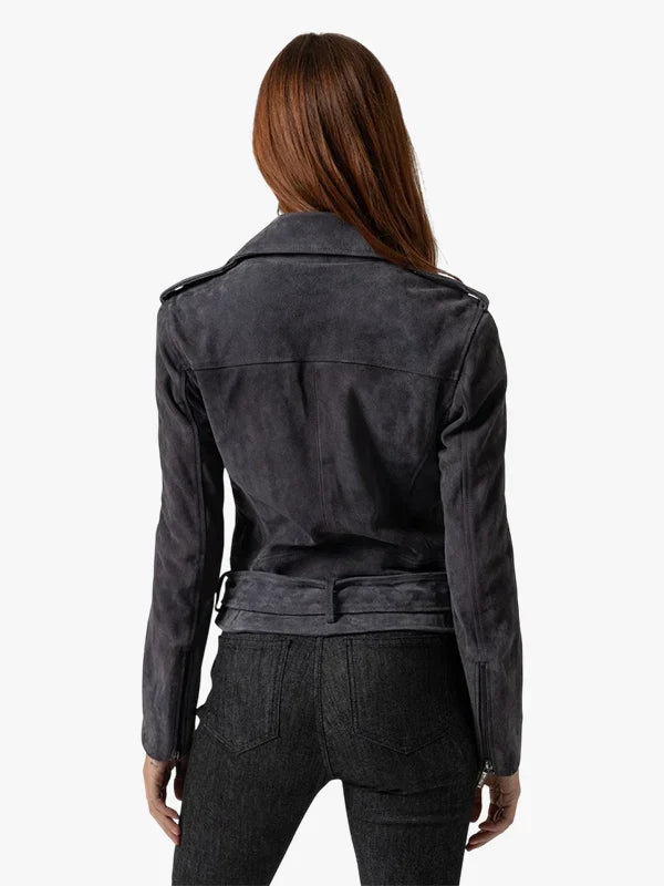 Saint and Sofia Luther Women's Charcoal Leather Jacket 