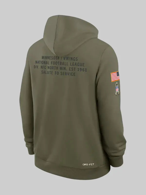 /Salute to Service 2025 Minnesota Vikings Nike Dri Fit Hoodie