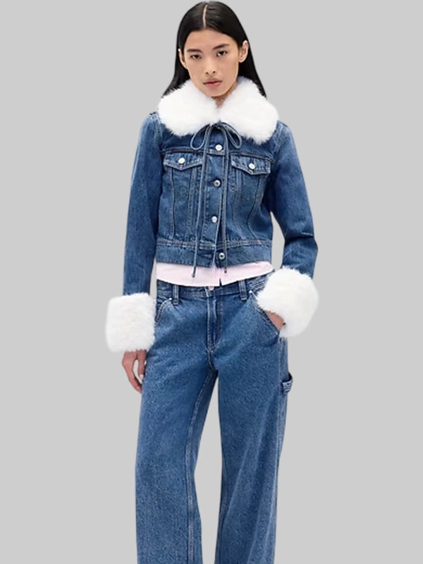 Sandy Liang Gap Cropped Denim Jacket Women's
