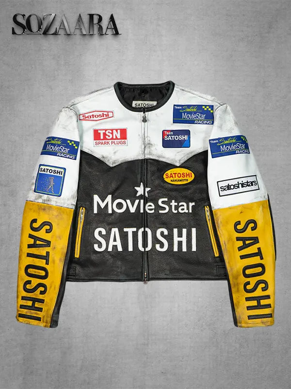 Satoshi Nakamoto Movie Star Leather Jacket
