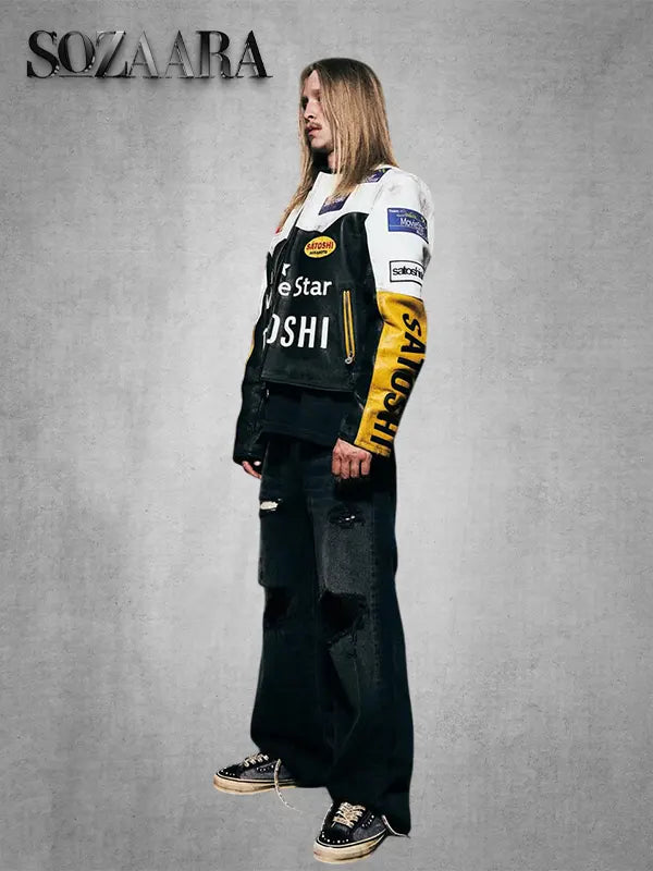 Satoshi Nakamoto Movie Star Racing Leather Jacket