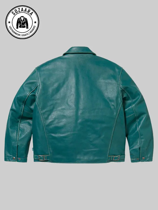 Schott Supreme Leather Jacket Green