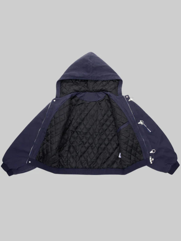 Shinzo Clasp Bomber Jacket Blue