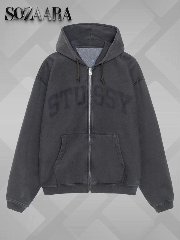 Stussy Faded Graphic Hoodie Black
