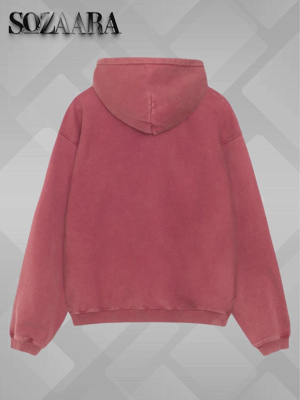 Stussy Faded Graphic Hoodie Burgundy