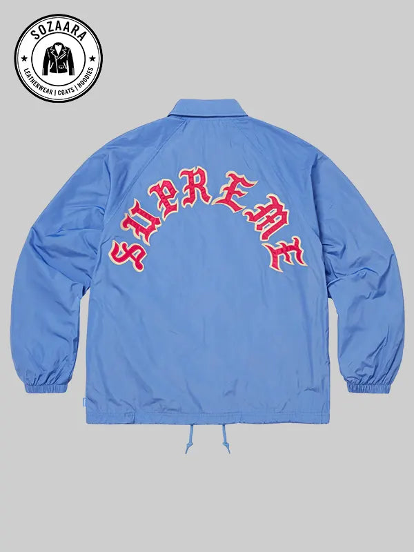 Supreme Old English Arc Coaches Blue Jacket