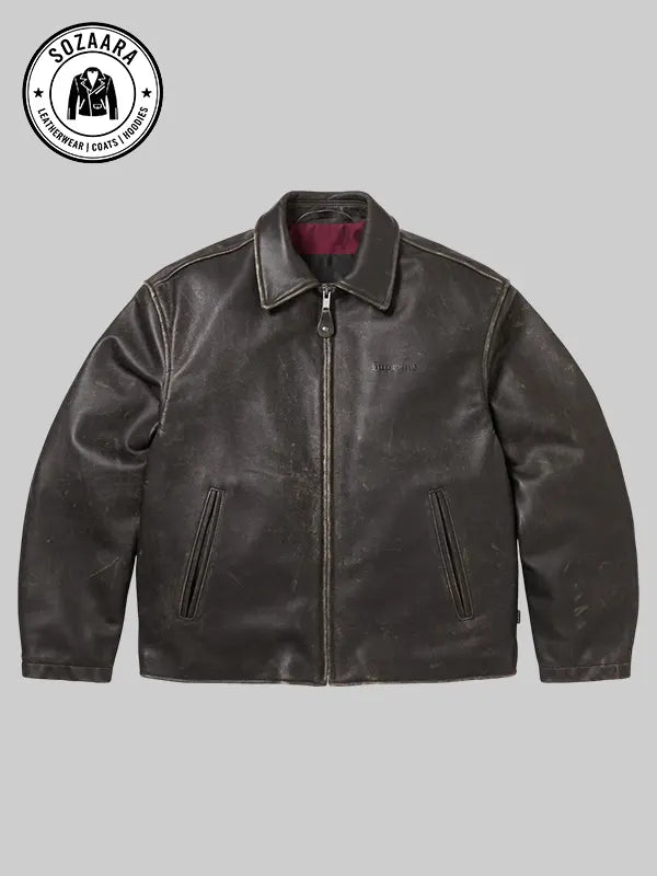 Supreme Schott Leather Jacket Brown