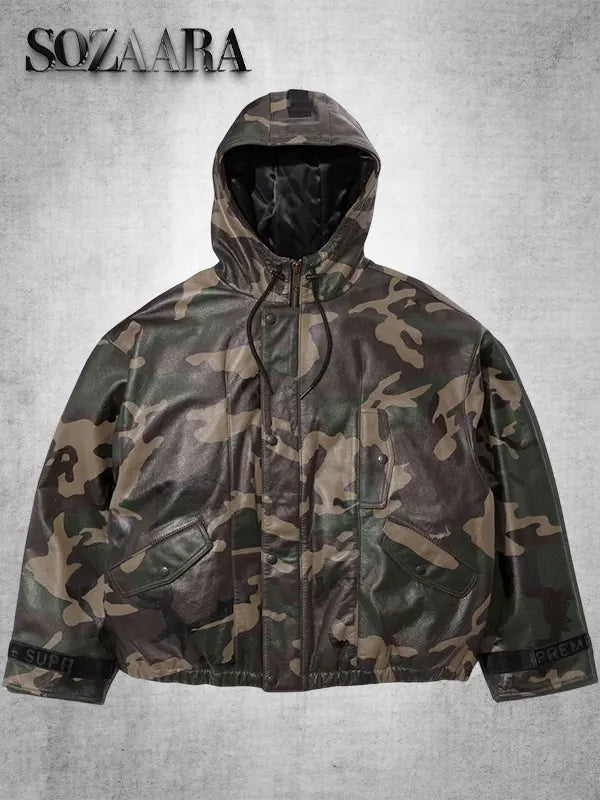 Supreme x Marithe Francois Girbaud Camo Leather Jacket