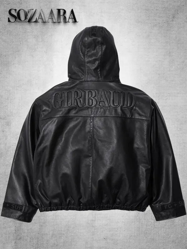 Supreme x Marithe Francois Girbaud Hooded Leather Flight Bomber Jacket Black