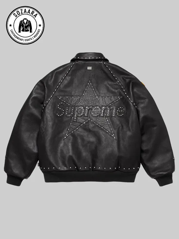 Supreme x Vanson Leathers B.B Simon Leather Jacket Black