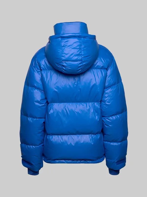 Svea Blue Down Hooded Puffer Jacket
