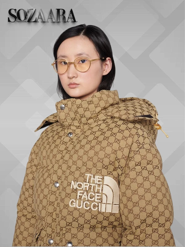The North Face Gucci Puffer Jacket Brown