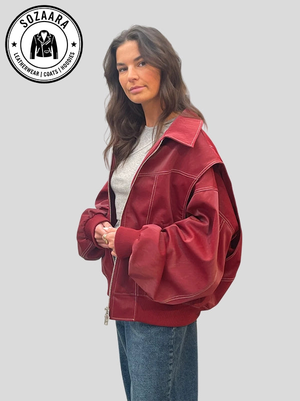 The Room Antwerp Red Bomber Jacket
