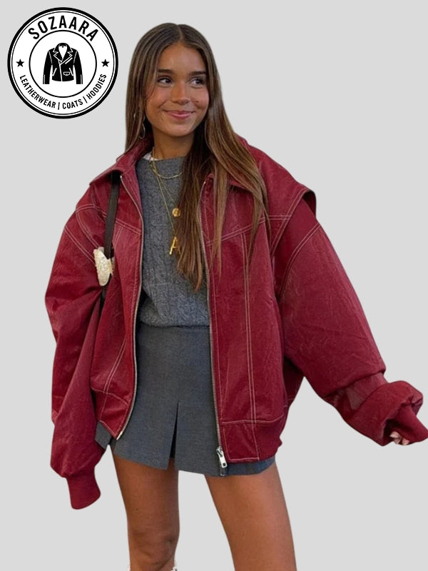 The Room Antwerp Red Leather Jacket
